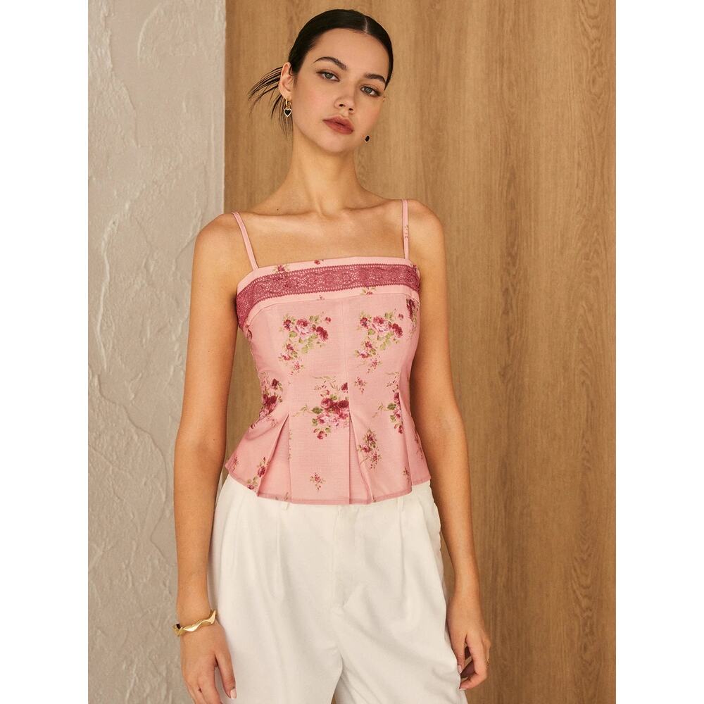 Commense Pink Floral Blouse